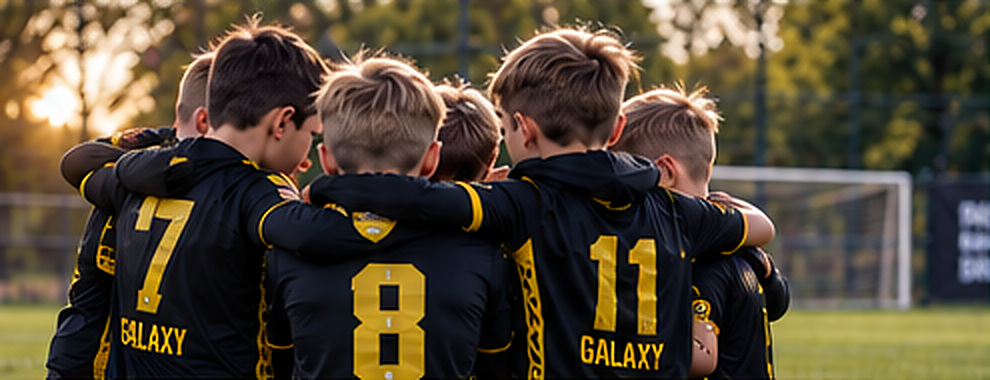 Carlisle Galaxy players huddling