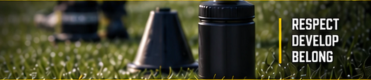 Football coaching equipment on the pitch